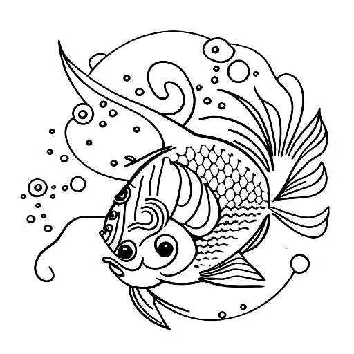 Miniature Fish With Flower