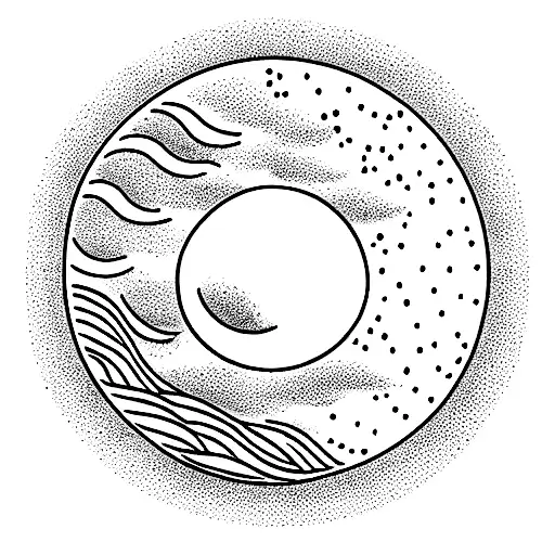 Moon And Sun Waves In A Box