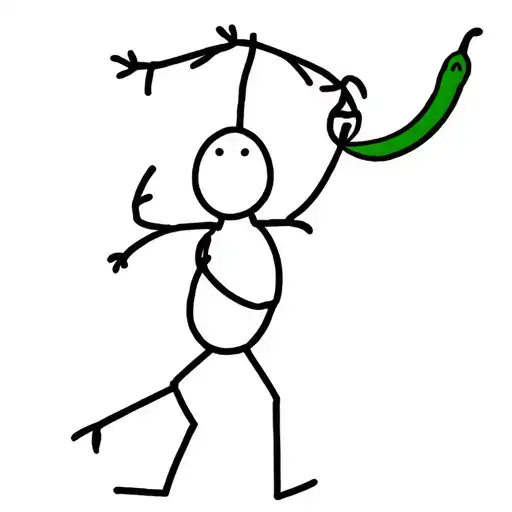 Cartoon Stick Figure Chili Pepper With Stick Figure Arms And Legs With Backpack