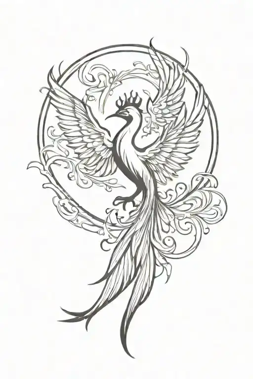 Phoenix Rising Silhouette