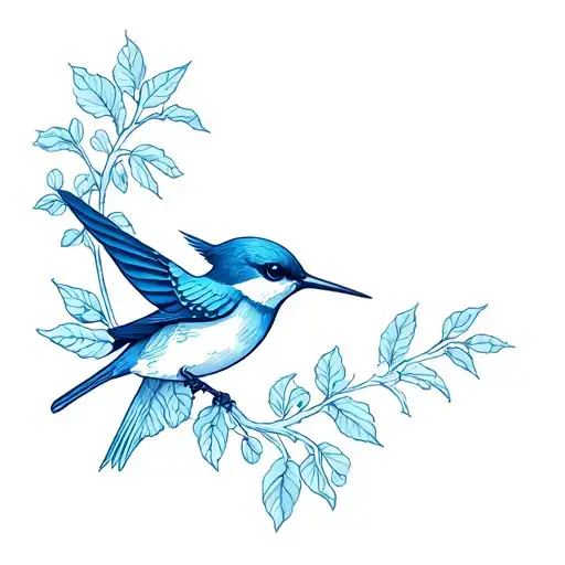 Bluebird And Humming Bird