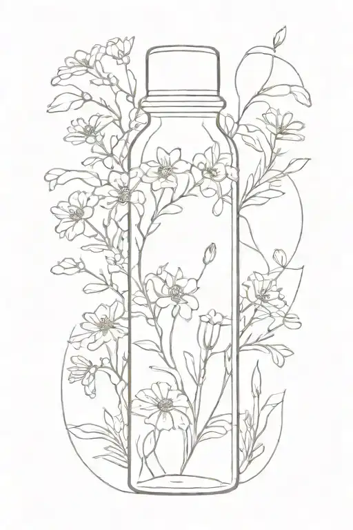 Wildflowers Wrapped Around Bottle