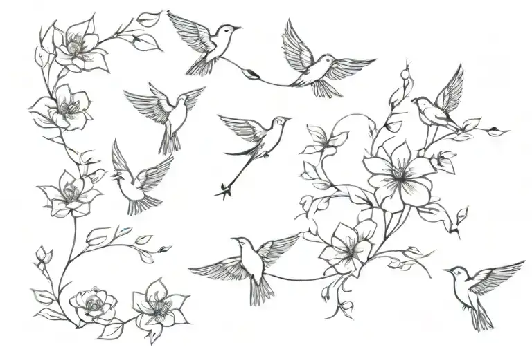 Freedom Hope Flowers Birds Flying