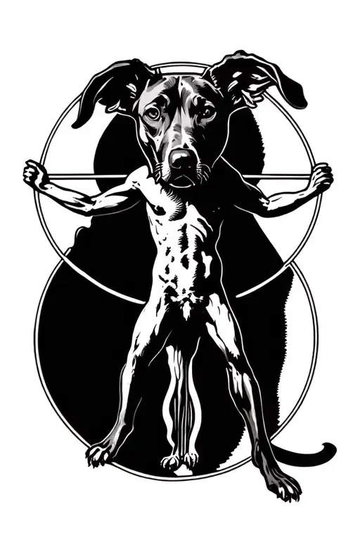 Vitruvian Man Dog