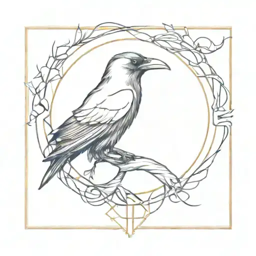Design A Crow Queen Doughter With The Initials J G Subtly Hidden In The Background