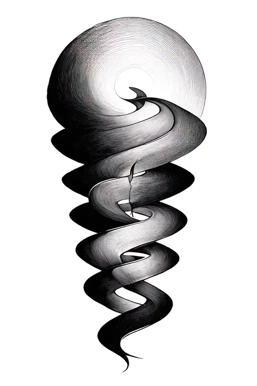Fibonacci Spiral With Linear Elements Representing The Struggles Of Finding Oneself After A Breakup