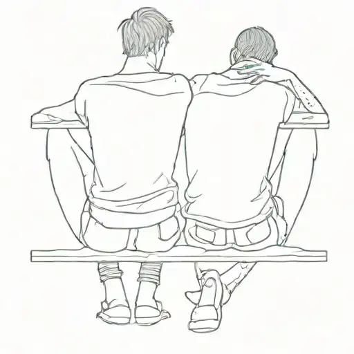 Best Male Friends Sitting