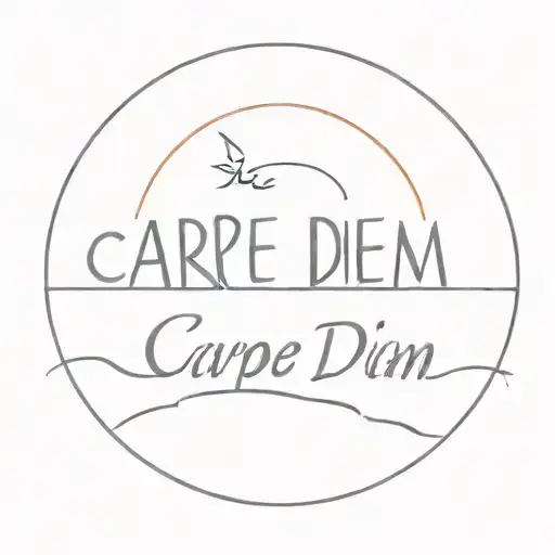 Sunset Over The Ocean With The Words Carpe Diem Underneath It