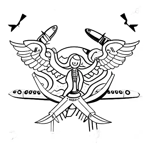 Family Initials On Flying Airplane