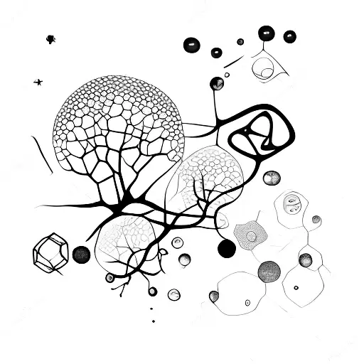 Biological Organisms Floating In Outer Space