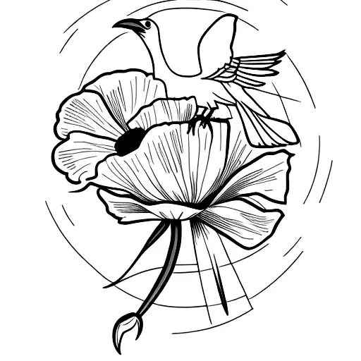 Raven Holding A Poppy