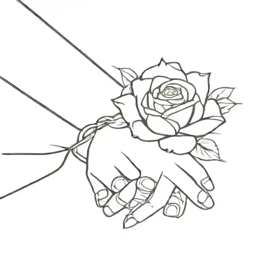 Rose And Hand Holding