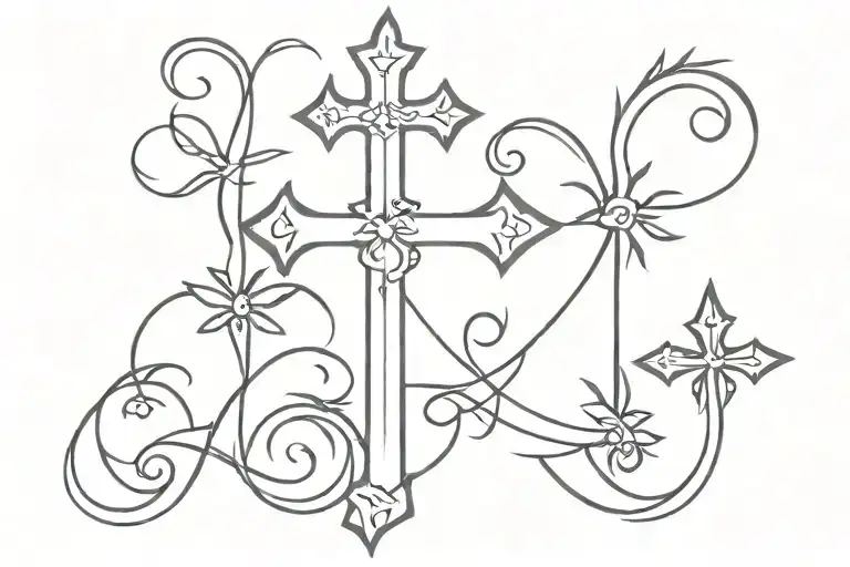 Pattern Gothic Tenderness Crosses