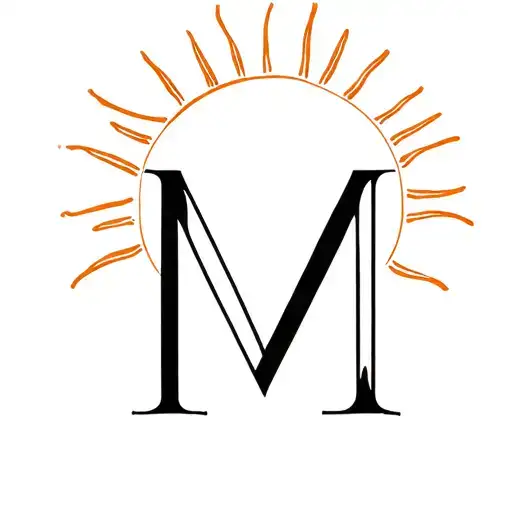 Generates An Imagine Of An M In Italics With A Sun