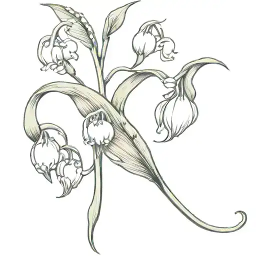 Lily Of The Valley Flower Bud With Two Ll Letters Incorporating
