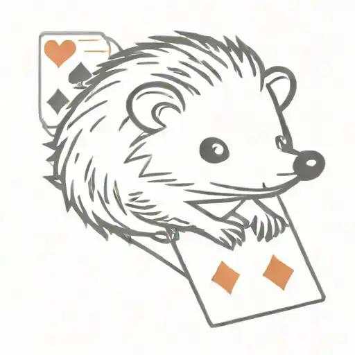 Hedgehog Holding Playing Card