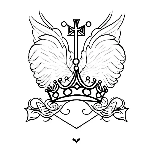 Angel Wing With Crown