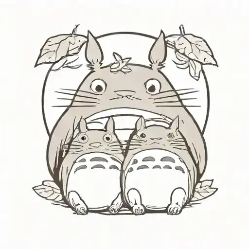 Totoro Sibling Tattoo Basic 2D Split