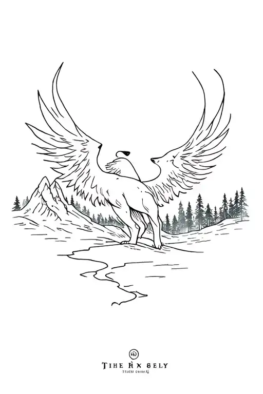 Phoenix Of Harry Potter About Wolf With Forest And Mountain Landscape
