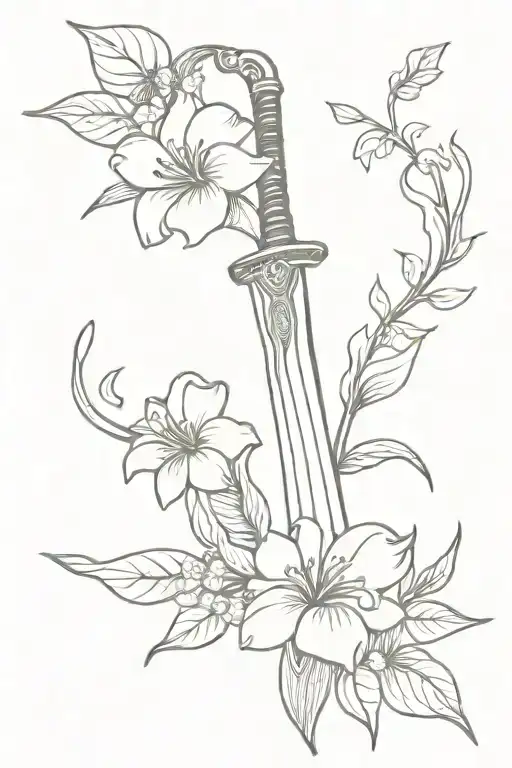 Kampilan Sword With Sampaguita Flowers