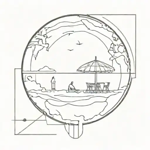 A Restaurant Sitting On The Edge Of The Earth Or Globe