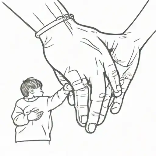 Mother And Son Holding Hands Reaching