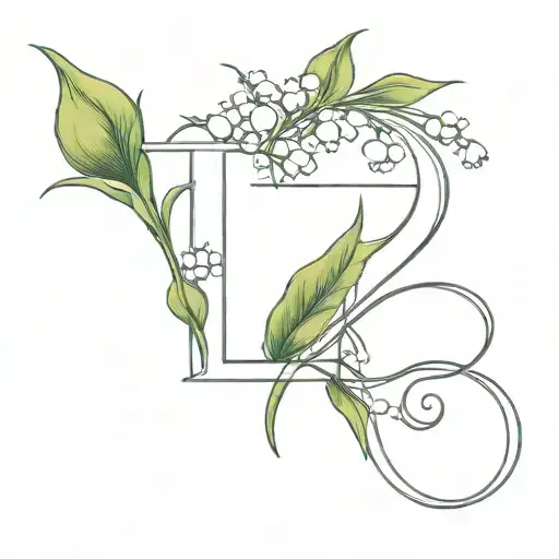 Two Letter L's In Font With Lily Of The Valley Bud Right Next To The Second L