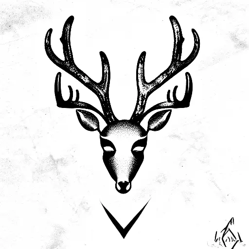 Fememine Deer Horns With Silver Ferns As Horns