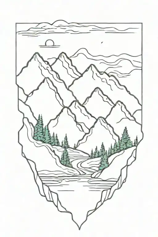 Mountain With Stream Splits The Mountain