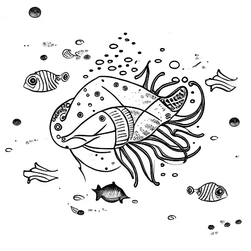 Fullsleeve Ocean Sea Fish Boat Starfish Jelly