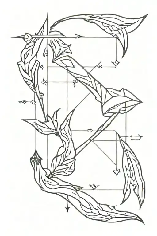 Spine Tattoo That Consist Of An Arrow The Taurus Zodiac Sign And Vertebra