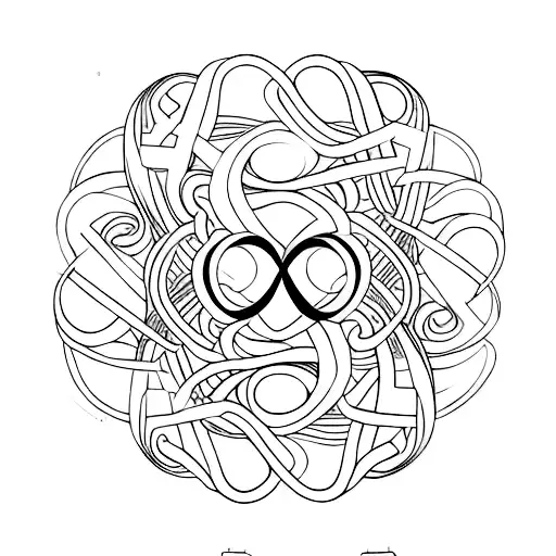 Infinity Symbol Heart Black White