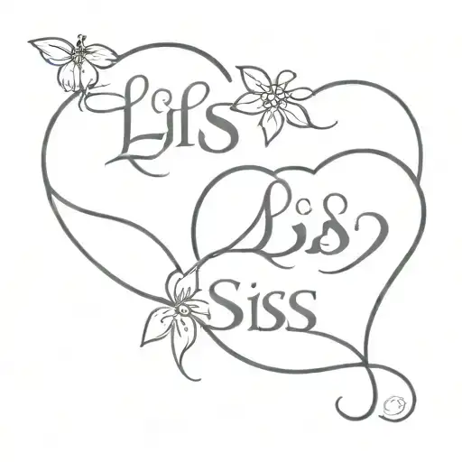 Matching Tattoo With Sister Heart Saying Lil Sis