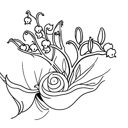 Lily Of The Valley And Hawthorn On One Stem