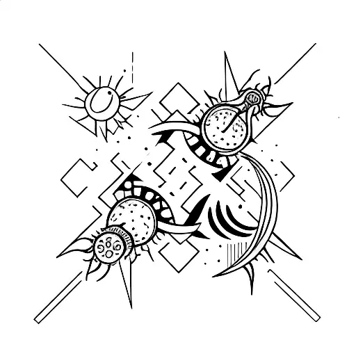 Sun And Gemini Sign Combined