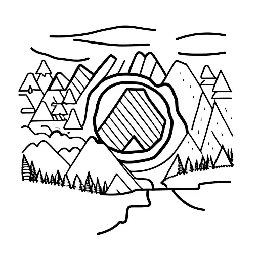 A Minimalist Tattoo Of A Semi Colon Incorporated Into A Beautiful Mountain Landscape