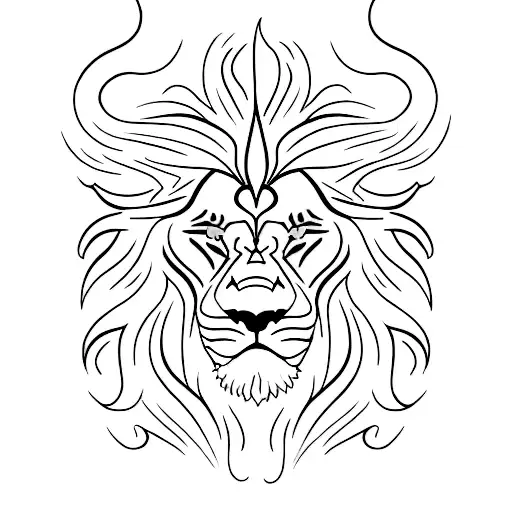 Lion With Blue Flames