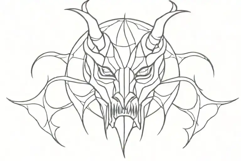 Gothic Pattern With Demon