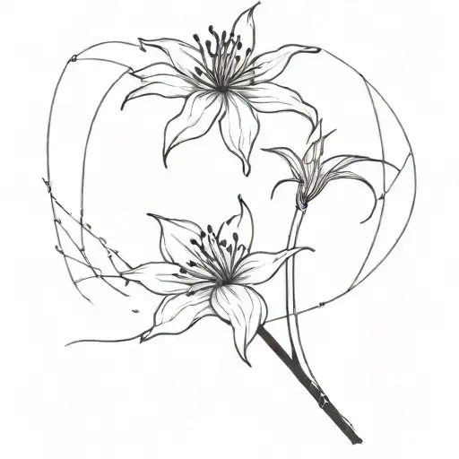 Sword With Red Spider Lily Flower