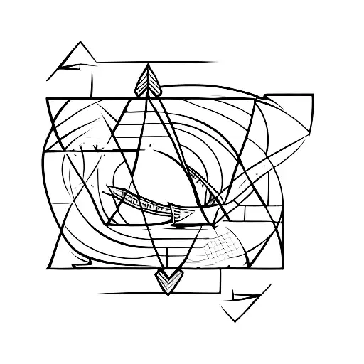 An Arrow Trough An Infinity Triangle Minimalist