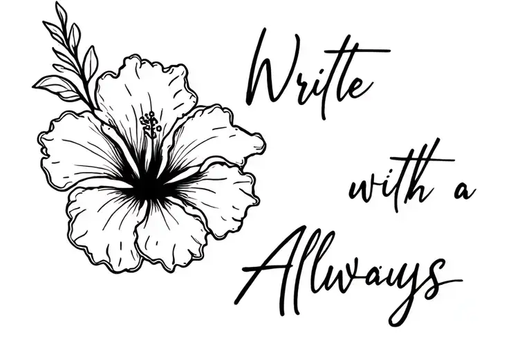 Write Always With A Hibiscus Flower Sun And Flower