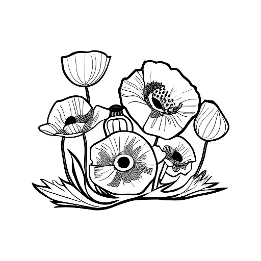 Poppy Flower With The Country Poland