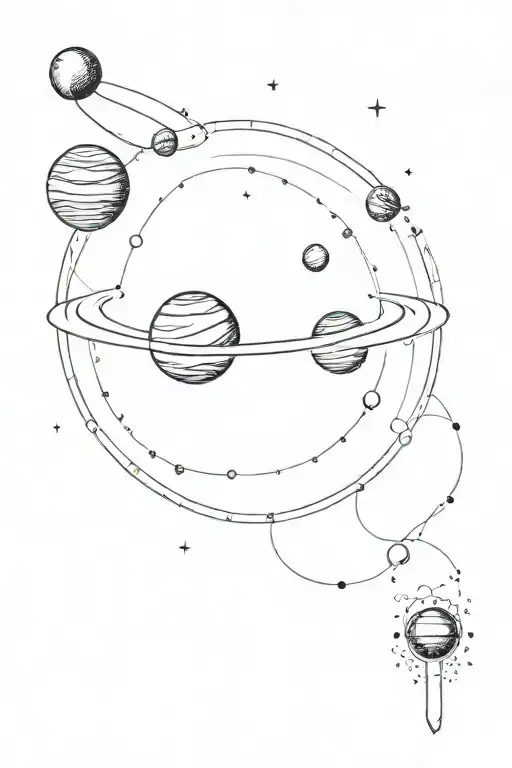 Minimalistic Tattoo With The Concept Of Planets Art Travel