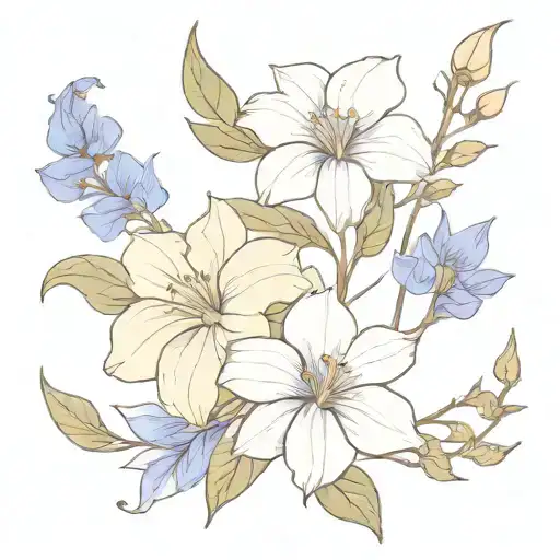 Larkspur Morning Glory Rose One Of Each Bouquet