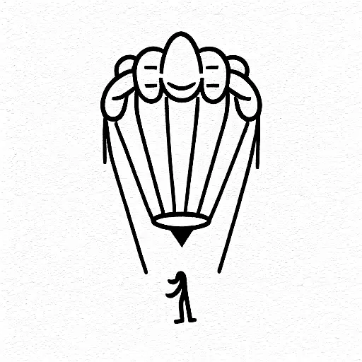 An Angel Parachute Full Of Clouds