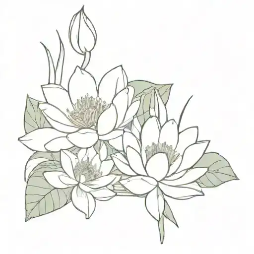 Honeysuckle And Water Lily Boquet Held Together