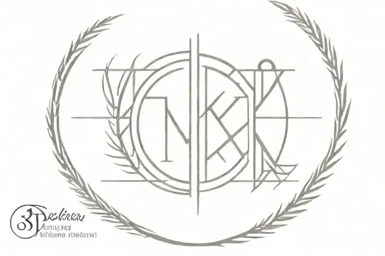 Roman Numeral 3 With Strike Through Center