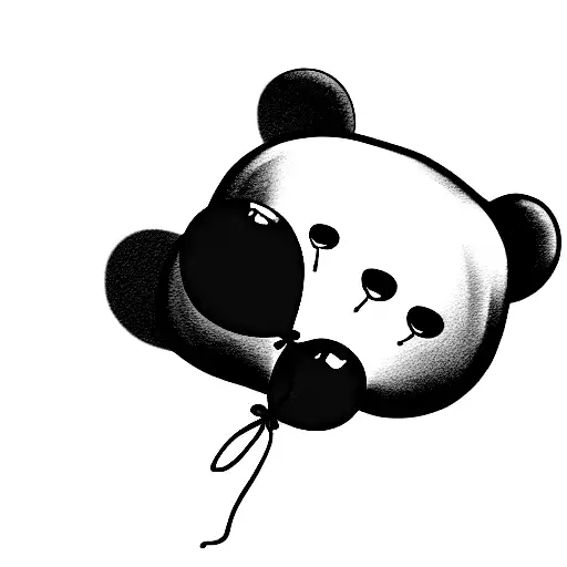 A Teddy Bear Holding One Red Balloon