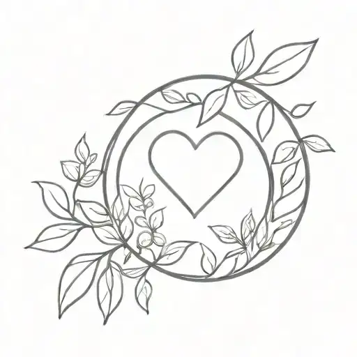 Foliage Circle With Heart
