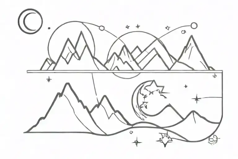 Serotonin Chemical Molecule Wave Mountain Nature Sun Moon Rise Again